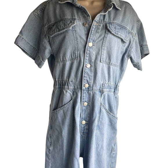 FREE PEOPLE x We The Free Marci Denim Jumpsuit in Clear Skies, Size Medium - Picture 6 of 11
